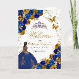 Programma Royal Blue & Gold Butterfly Quinceanera