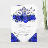 Programma Royal Blue Silver Tiara Quinceanera (Voorkant)
