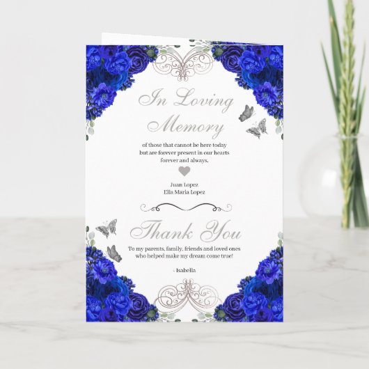 Programma Royal Blue Silver Tiara Quinceanera (Achterkant)