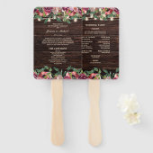 Programma Rustic String Lights Burgundy Floral Handwaaier (Voorkant en achterkant)