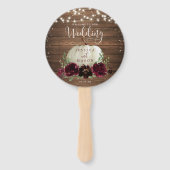 Programma Rustic Wood Burgundy Pumpkin Fan Handwaaier (Voorkant)