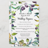 Programma Savory Olive Tuscan Waterverf Wedding Pr (Voorkant / Achterkant)
