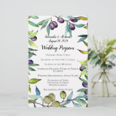 Programma Savory Olive Tuscan Waterverf Wedding Pr (Staand voorkant)