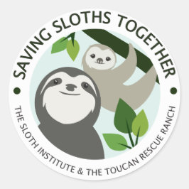 Programma Sloths Together opslaan | Logo-Sticker Ronde Sticker