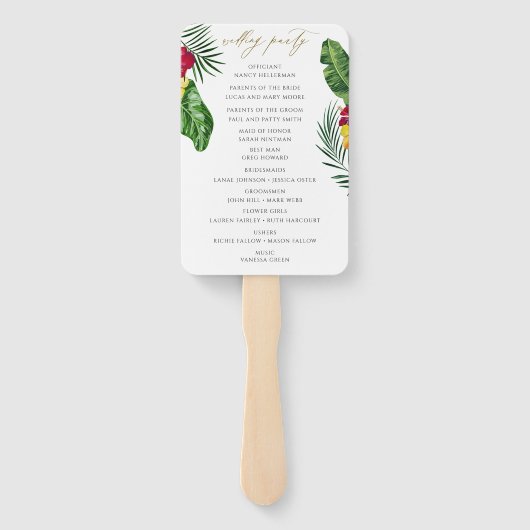 Programma Tropical Wedding Fan Handwaaier (Achterkant)