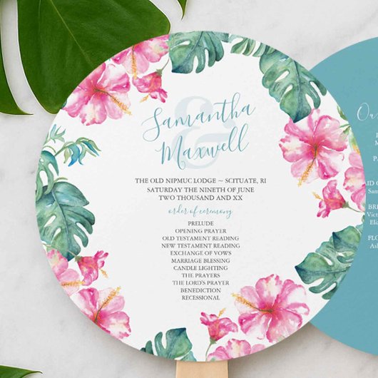 Programma Tropical Wedding Theme Fan Handwaaier