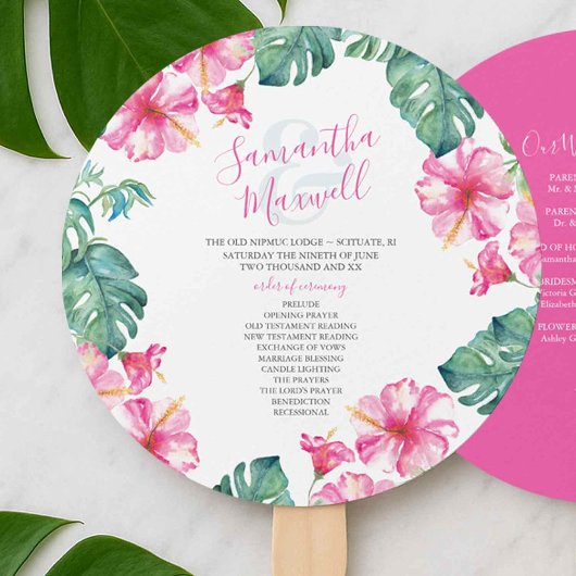 Programma Tropical Wedding Theme Fan Handwaaier