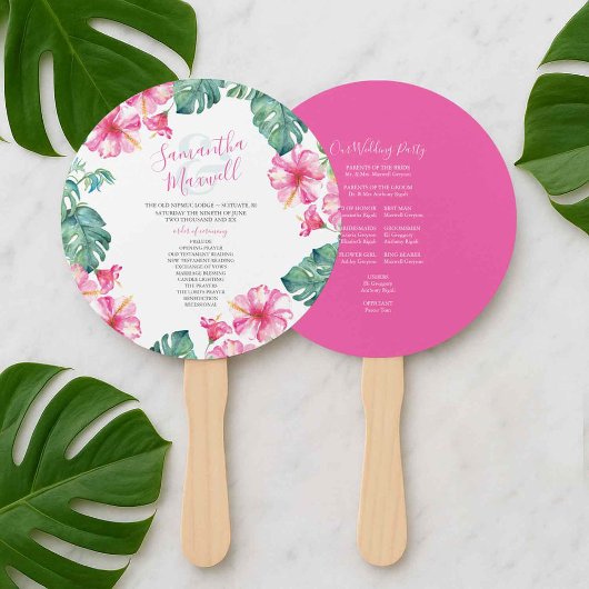 Programma Tropical Wedding Theme Fan Handwaaier