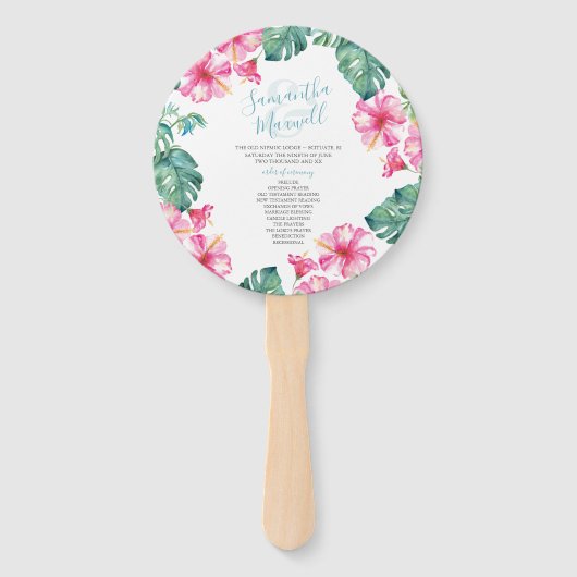 Programma Tropical Wedding Theme Fan Handwaaier (Voorkant)
