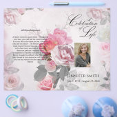 Programma van de begrafenis van de roze roze rozen flyer (Enkel)