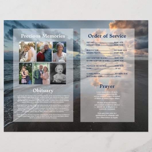 Programma van de begrafenisdienst: Viering van het Flyer (Achterkant)