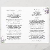 programma van de lavender floral bruiloft (Achterkant)