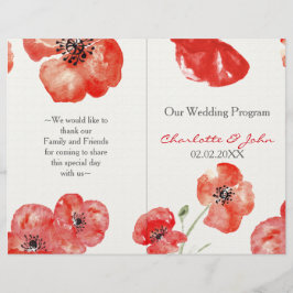 programma van de Rode Poppies voor de bruiloft