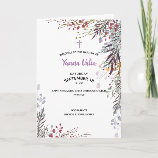 Programma van het doopsel van de Kerk van Yanna (Voorkant)