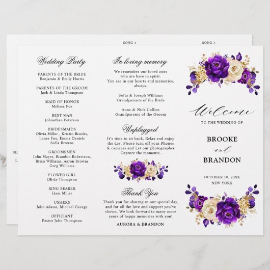 programma van het Paarse goudweddenschap (Voorkant / Achterkant)