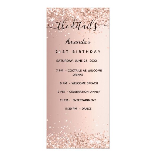 Programma Verjaardag roos gouden foto leuke feiten (Voorkant)