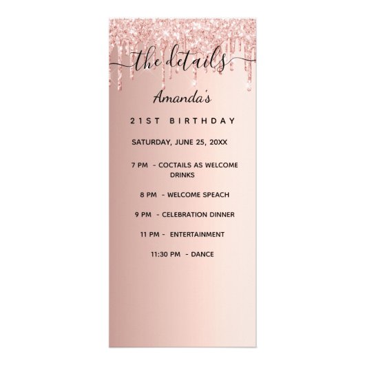 Programma Verjaardag roos gouden foto leuke feiten (Voorkant)