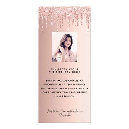 Programma Verjaardag roos gouden foto leuke feiten (Achterkant)