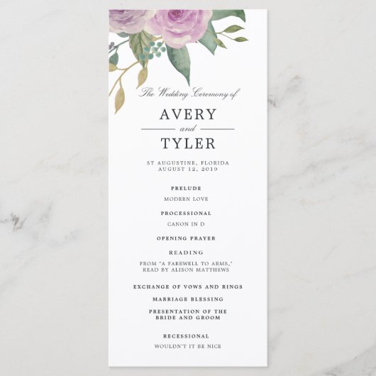 Programma Violet- en sage-weddenschappen Programmakaart (Voorkant)