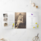 Programma voor begrafenisdiensten met wildbloem 6p (Binnen)