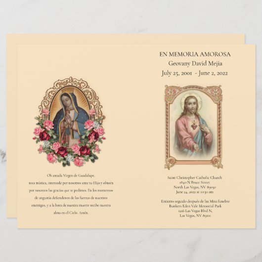 Programma voor begrafenissen (Voorkant / Achterkant)