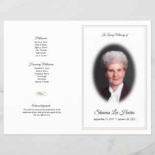 Programma voor begrafenissen Foto met Gold Trim Flyer