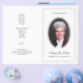 Programma voor begrafenissen | Foto met Gold Trim  Flyer (Enkel)