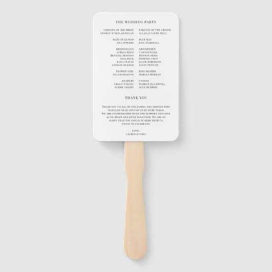 Programma voor beste dagelijkse weduwen handwaaier (Achterkant)