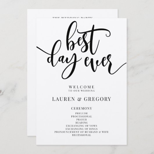 Programma voor beste dagelijkse weduwen programmakaart (Voorkant / Achterkant)