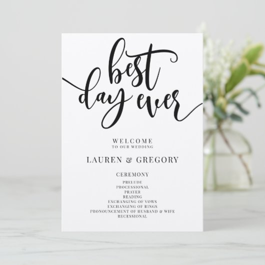 Programma voor beste dagelijkse weduwen programmakaart (Staand voorkant)