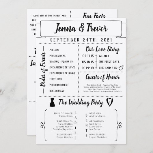 Programma voor bijtende weddenschappen met pictogr programmakaart (Voorkant / Achterkant)