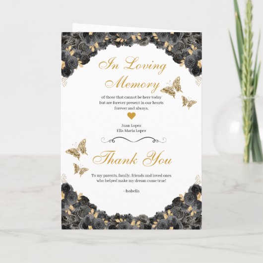 Programma voor Black & Gold Quinceanera Tiara Butt (Achterkant)