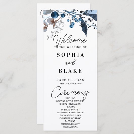 Programma voor blauwe en grijze bessen en groene b (Voorkant / Achterkant)