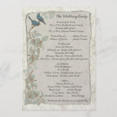  programma voor Blauwgroen vogelweddenschappen Programmakaart (Achterkant)