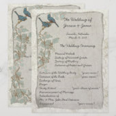 programma voor Blauwgroen vogelweddenschappen Programmakaart (Voorkant / Achterkant)
