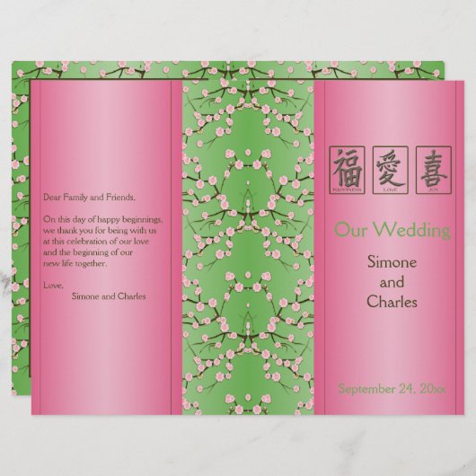 Programma voor bloedige bloeding in roze en groene (Voorkant / Achterkant)