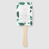 programma voor botanische bruiloft | Emerald Handwaaier (Voorkant)
