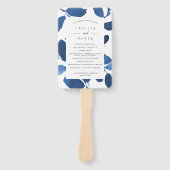 programma voor botanische bruiloft | Indigo Handwaaier (Voorkant)