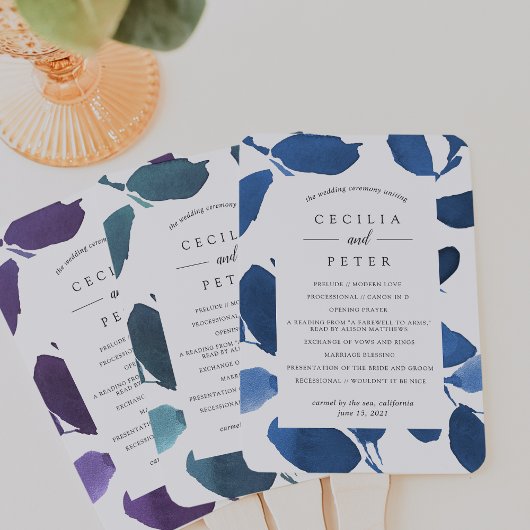 programma voor botanische bruiloft | Indigo Handwaaier