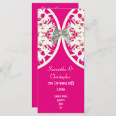 Programma voor bruiloft in de kerk van de Roze en  Programmakaart (Voorkant / Achterkant)