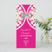 Programma voor bruiloft in de kerk van de Roze en  Programmakaart (Staand voorkant)