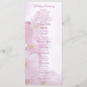 Programma voor bruiloft van de Roze bloemenkrokerk Programmakaart (Achterkant)