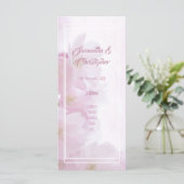 Programma voor bruiloft van de Roze bloemenkrokerk Programmakaart (Staand voorkant)