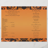 Programma voor bruin en Oranje Damask Wedding (Achterkant)