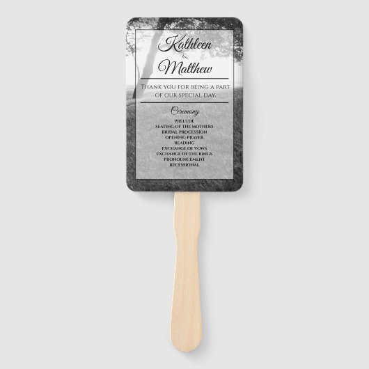 Programma voor buitenshuis Shade Black & White Wed Handwaaier (Voorkant)