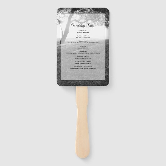 Programma voor buitenshuis Shade Black & White Wed Handwaaier (Achterkant)