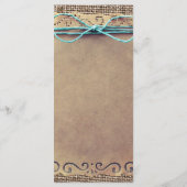 Programma voor  Burlap Wedding in Rustisch land Programmakaart (Achterkant)