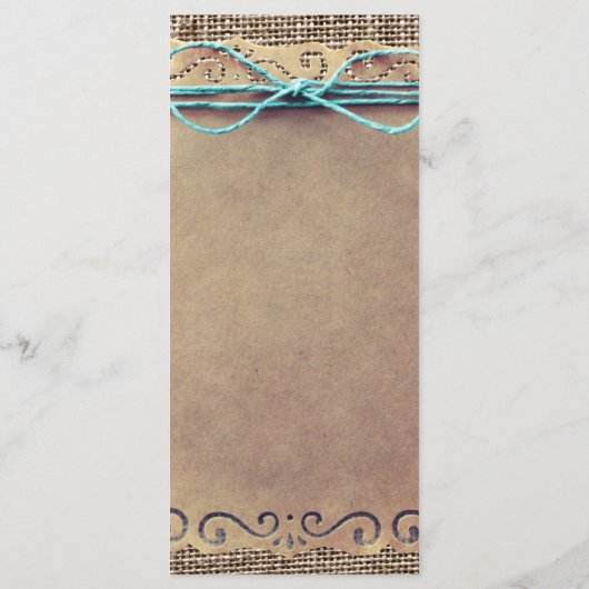 Programma voor Burlap Wedding in Rustisch land Programmakaart (Achterkant)