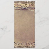 Programma voor  Burlap Wedding in Rustisch land Programmakaart (Achterkant)