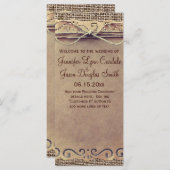 Programma voor  Burlap Wedding in Rustisch land Programmakaart (Voorkant / Achterkant)